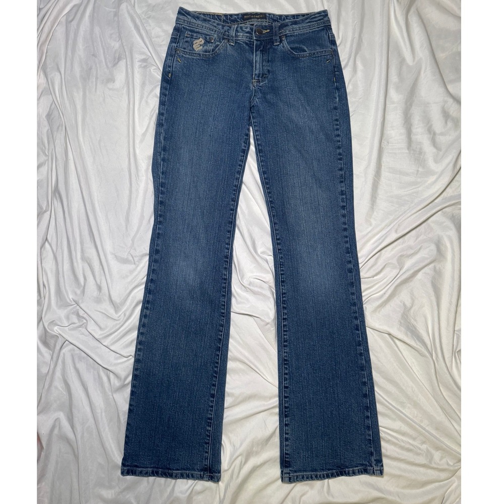 Rocawear Y2K Flare Denim Jeans Womens 3 Blue Rhinestone Sequin Streetwear